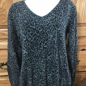 Chaps Animal Print Cotton Sweater